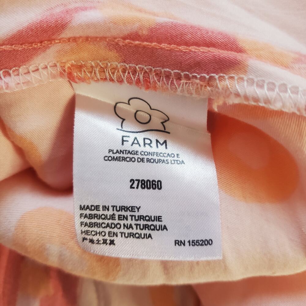 Farm Rio Anthropologie One Shoulder Starfish Maxi Dress Orange Pink Size Large - Picture 9 of 11